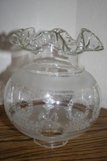 Victorian Hand Blown Glass Gass Lamp Shade Globe
