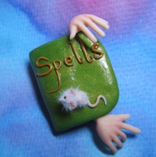  Spellbound Mouse Wizards Spellbook OOAK Sculpt Ann Galvin