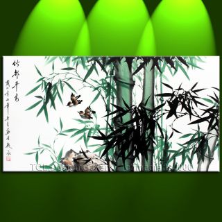 48 Original Japanese Peace Bamboo Signed Modern Asian Art Watercolor