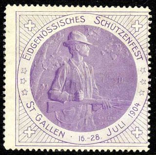 Poster Stamp Switzerland St Gallen Shooting Fest 1904