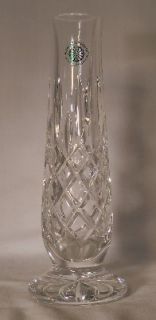 Galway Irish Crystal Clifden Pattern Cut Base Bud Vase 7