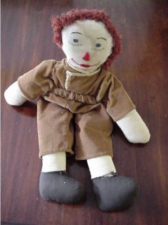 antique folk art hand made raggeddy andy doll this doll is handmade