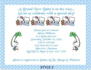 Hello Kitty Adorable Baby Shower Invitations