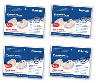 24 pk. Petmate Fresh Flow Fountain Replacement Filters New ~249006