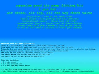 Aquarium Pond Check Valve Airstone Stone Tap Kit Airline Air Pump Hose
