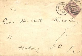  WILDE~HANDWRITTEN LETTER + ENVELOPE~1890  GEORGE HERBERT KERSLEY