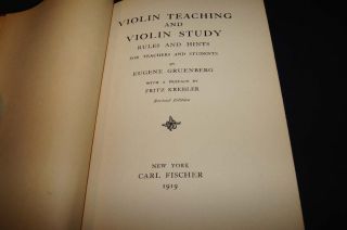  Violin Teaching and Violin Study Book Gruenberg Fritz Kreisler