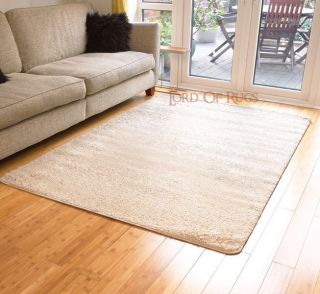 Shaggy Modern Plain Beige Rug 58 x 110 cm 2x3 Carpet