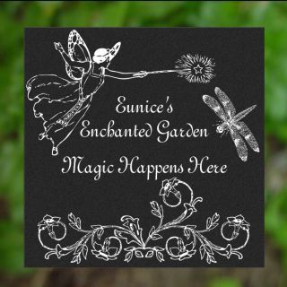  Personalized Garden Stepping Stone Plaque Sign Fairy Dragonfly Decor