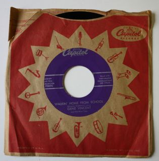 Gene Vincent Capitol Rockabily 45rpm Record 1958