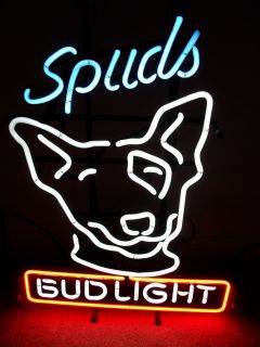 Spuds Mackenzie Bud Light Beer Neon Bar Pub Sign RARE 1980s Bull