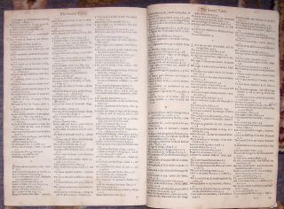 1599 Geneva Quarto Roman Letter Bible Leaves The Tables Dated Woodcut