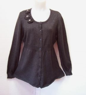  CARDIGAN SWEATER BUTTON FRONT BABYDOLL STYLING BY DAISY FUENTES XL NWT