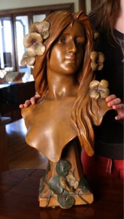 Georges Coudray French Art Nouveau Cast Female Bust, Circa 1900