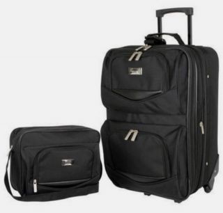 New 2 Piece Luggage Set Geoffrey Beene Black Polyester 21 Suitcase