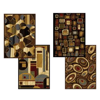 Modern Abstract Geometric Shapes 5x8 Black Area Rug Actual 5 2 x 7