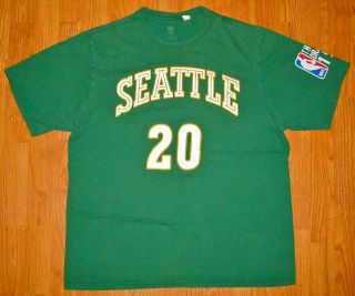 Vintage SEATTLE SUPER SONICS T Shirt Gary Payton 1990 NBA Draft Day