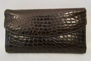  1960s Genuine Alligator Clutch Wallet Garys German Frame Pen