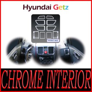 Chrome Interior Kit Trim 10pcs for 06 11 Hyundai Getz