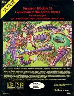 Ad D S3 Expedition to The Barrier Peaks EXC 9033 D D Module Dungeons