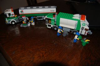 Lego City Gas/Tank Truck #3180, and Garbage Truck #4432