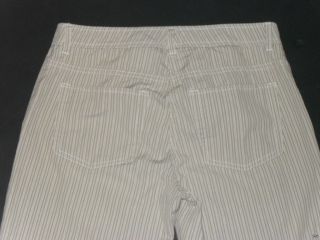 Gianni Bini Womens Pin Striped Long Tan Chino Bermuda Shorts Size 2