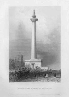 Maryland 1840 George WASHINGTON Monument. BALTIMORE. Antique Bartlett