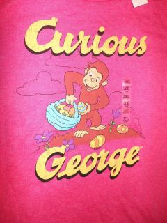 Pink Curious George monkey t shirt Junior XL (14) Old Navy