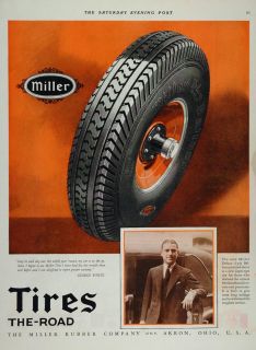  Ad Miller Balloon Tires Akron George White Original Advertising