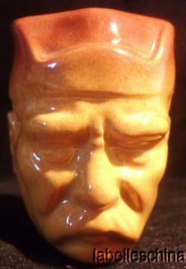  Baronite Pipe Carved Georges Clemenceau Butterscotch Bakelight Stem