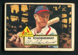 you are bidding on a 1952 topps 91 al schoendienst cardinals condition