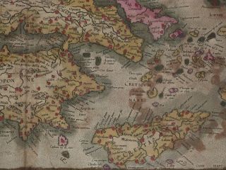 Greece Macedonia Crete 1618 Mercator Ptolemy RARE Antique Copper