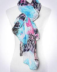  Tie Dye Floral Print Cotton Gause Scarf Wrap Belt 30 x 70