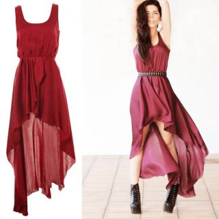  New Womens Temperament Irregular Skirt Gauze Long Maxi Dress