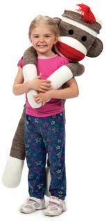 Giant Sock Monkey Large Jumbo Red Heel 3 ft 9 in Stuffed Plush Tall