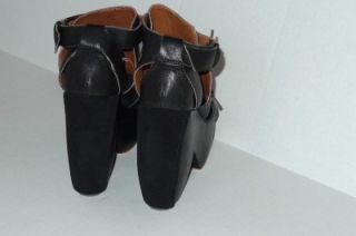 Gee Wawa Claw Shannon Black Leather Platform Sandals Sz 7 7 5 NWB $