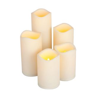 Gerson Everlasting Glow Pillar Flameless LED Candle Bisque Timer 3x4