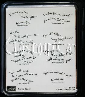 Stampin Up Curvy Verses Stamps Set New UM Wavy Word Phrases Greetings
