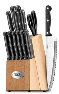 New Ginsu 14pc Cooking Kitchen Cutting Steak Sharp Knife Knive Set w