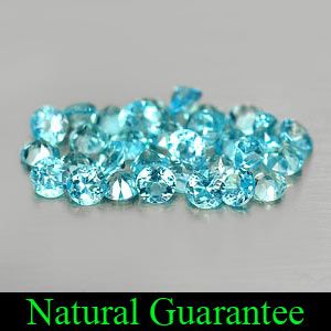 83 Ct. 30 Pcs. Round Shape Natural Blue Topaz Gemstones Brazil