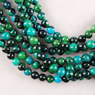 8mm Azurite Chrysocolla Gemstones Loose Beads 15