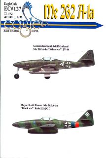  Decals 1 48 Messerschmitt Me 262A 1A Adolf Galland Rudi Sinner
