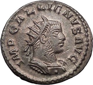 Gallienus 259AD Very RARE Silvered Ancient Roman Coin Victory Over