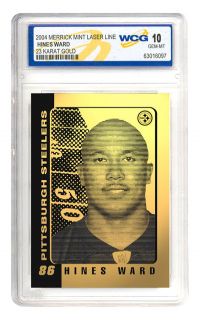 Hines Ward Pittsburgh Steelers 23K Gold Card Gem 10