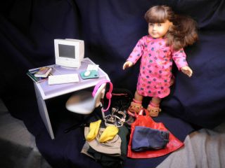  Girl Doll Lot Macintosh Computer Chair Desk Clothes Accessories