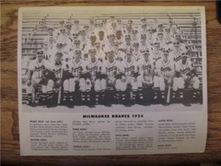 1954 Milwaukee Braves Vintage Team Picture with Hank Aaron VG