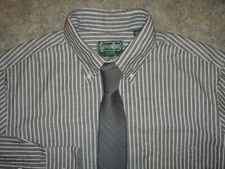 Gitman Bros Vintage Sold Out Color Charcoal Chambray White Shirt L $