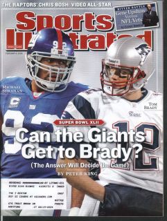  ILLUSTRATED Michael Strahan Tom Brady Super Bowl Gene Upshaw 2/4 2008