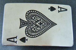 LUCKY ACE OF SPADES POKER GAME CASINO CARDS BELT BUCKLE BOUCLE DE