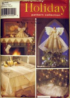  sewing pattern ANGEL DECORATIONS tree topper skirt mantel scarf